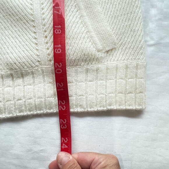 NWT The Cashmere Project Zip Textured Bomber Sweater in Frost White - Picture 11 of 12